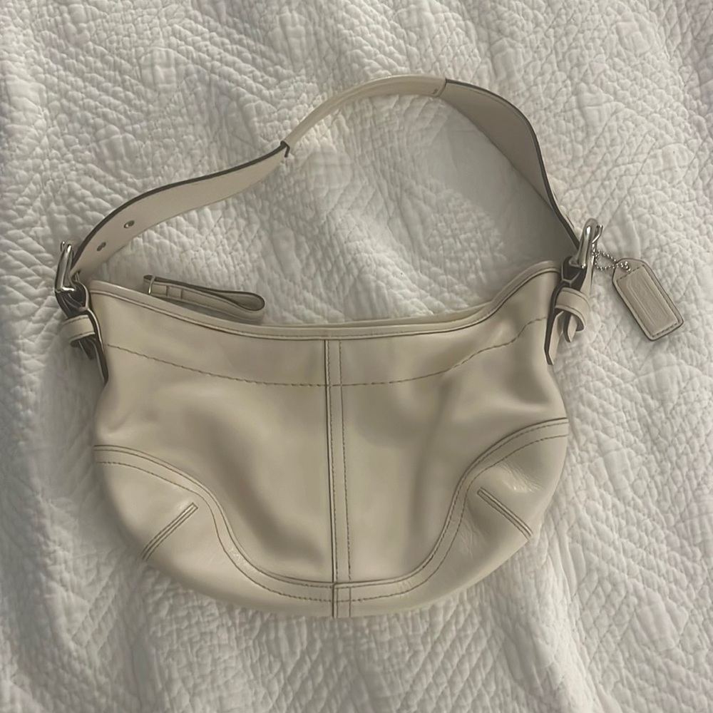 Coach soho leather white purse